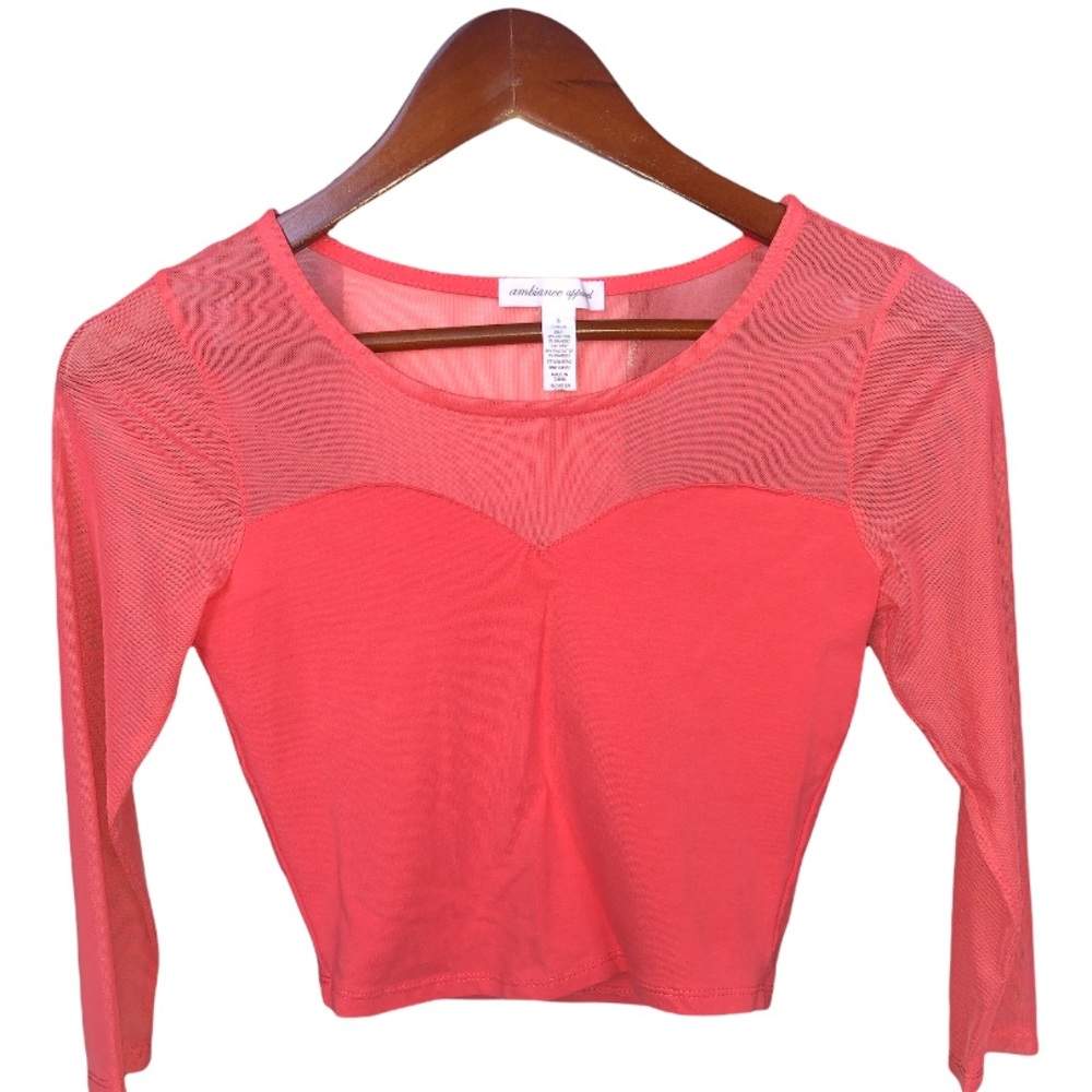 NWOT Crop top mesh and cotton size small